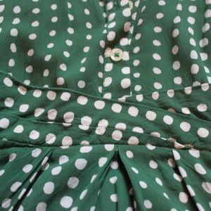 Green Polka dot dress